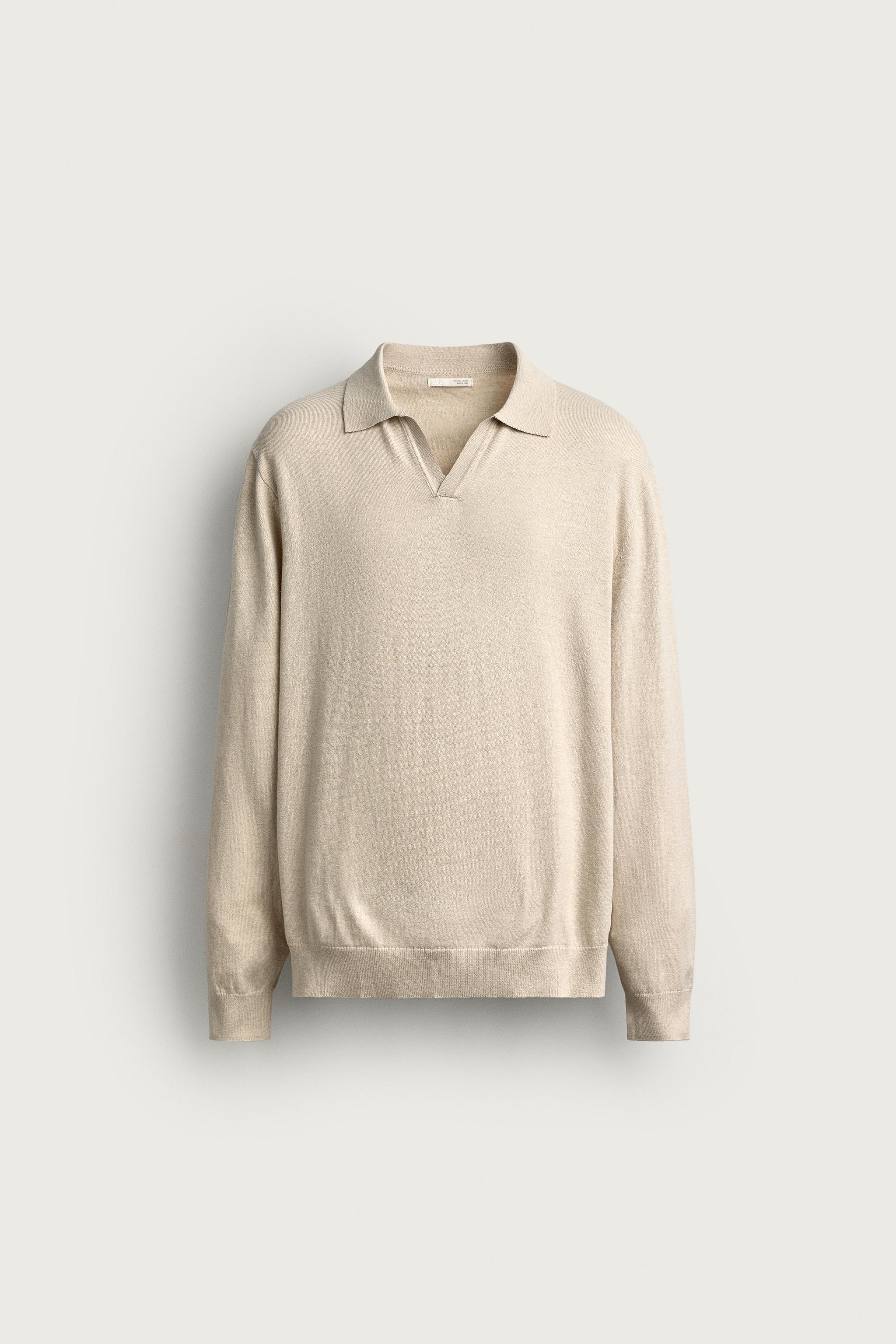 Zara PAMUK KARIŞIMLI REGULAR FIT TRİKO POLO T-SHIRT görsel 6