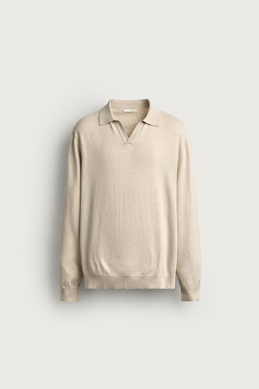 Cotton-blend knit polo shirt, regular fit
