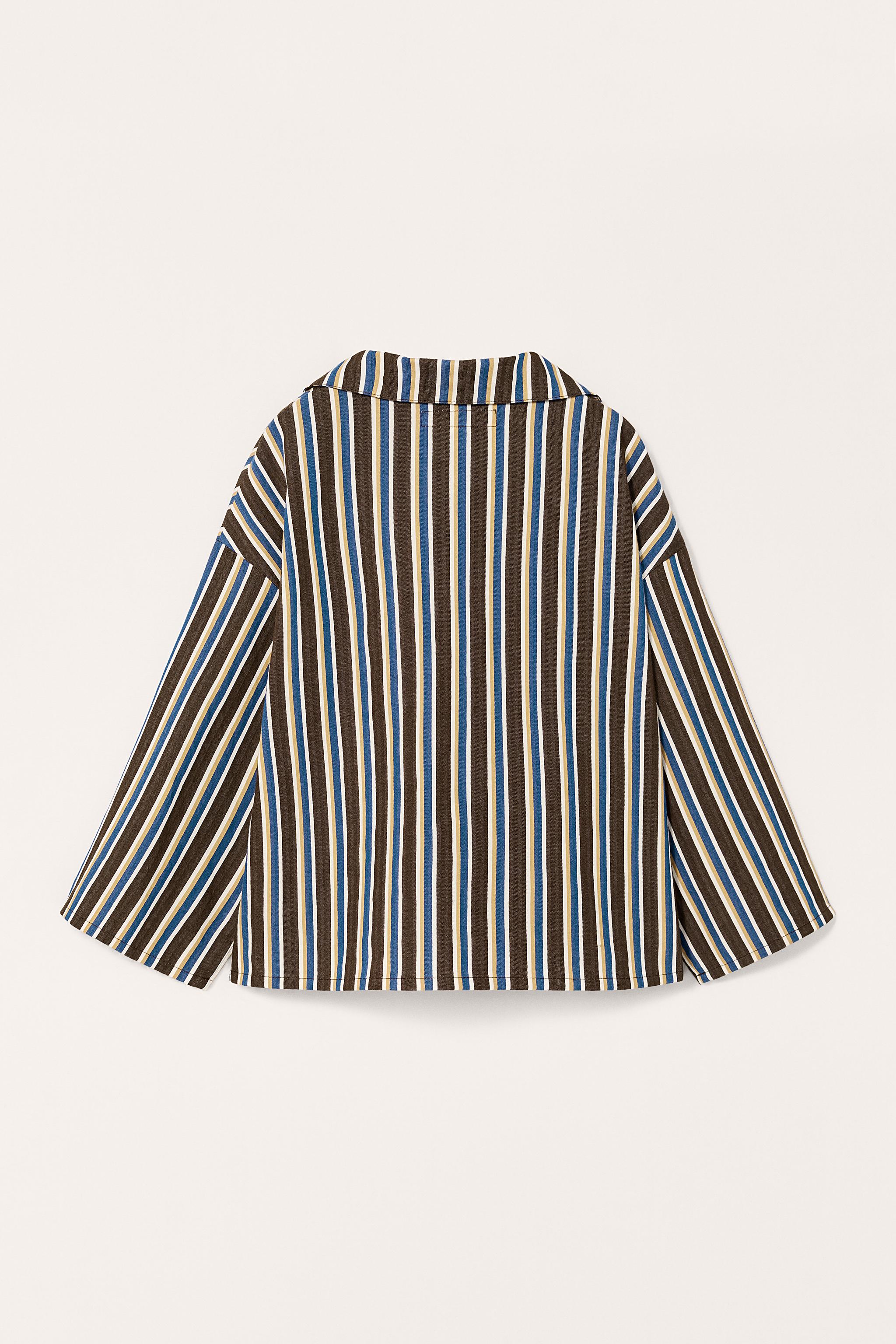 LIMITED EDITION STRIPED FLOWY SHIRT - Dark brown | ZARA