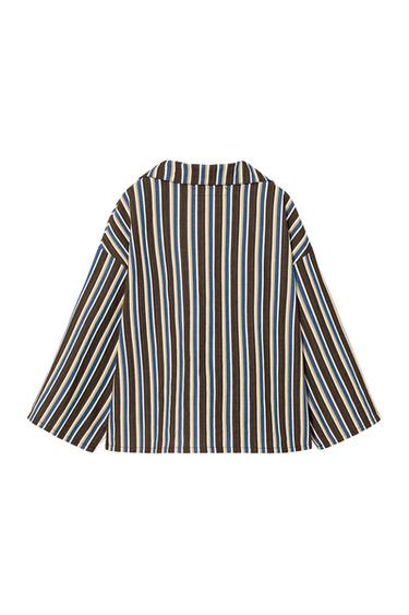 LIMITED EDITION STRIPED FLOWING SHIRT - Dark brown by Zara