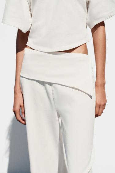 ASYMMETRIC WAIST TROUSERS - Ecru by Zara - Image 2