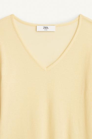 LIMITED EDITION V-NECK T-SHIRT - Yellow by Zara - Image 2