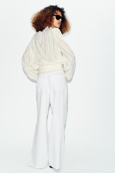 ROMANTIC LACE TRIM BLOUSE - Ecru by Zara - Image 4