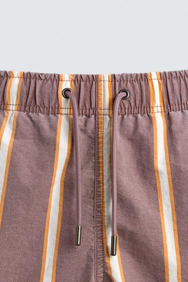LONG STRIPED SWIMMING TRUNKS - Multicoloured by Zara - Image 2