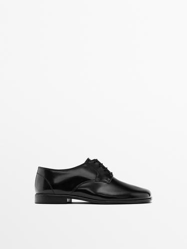 Zapato blucher piel soft - Negro de Zara