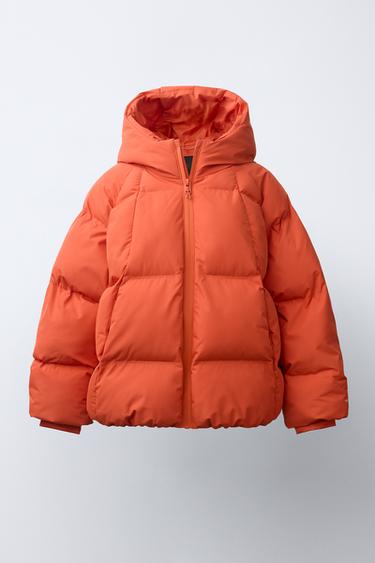 CAÇADORA EMBUATADA AMB CAPUTXA WATER REPELLENT - Taronja de Zara