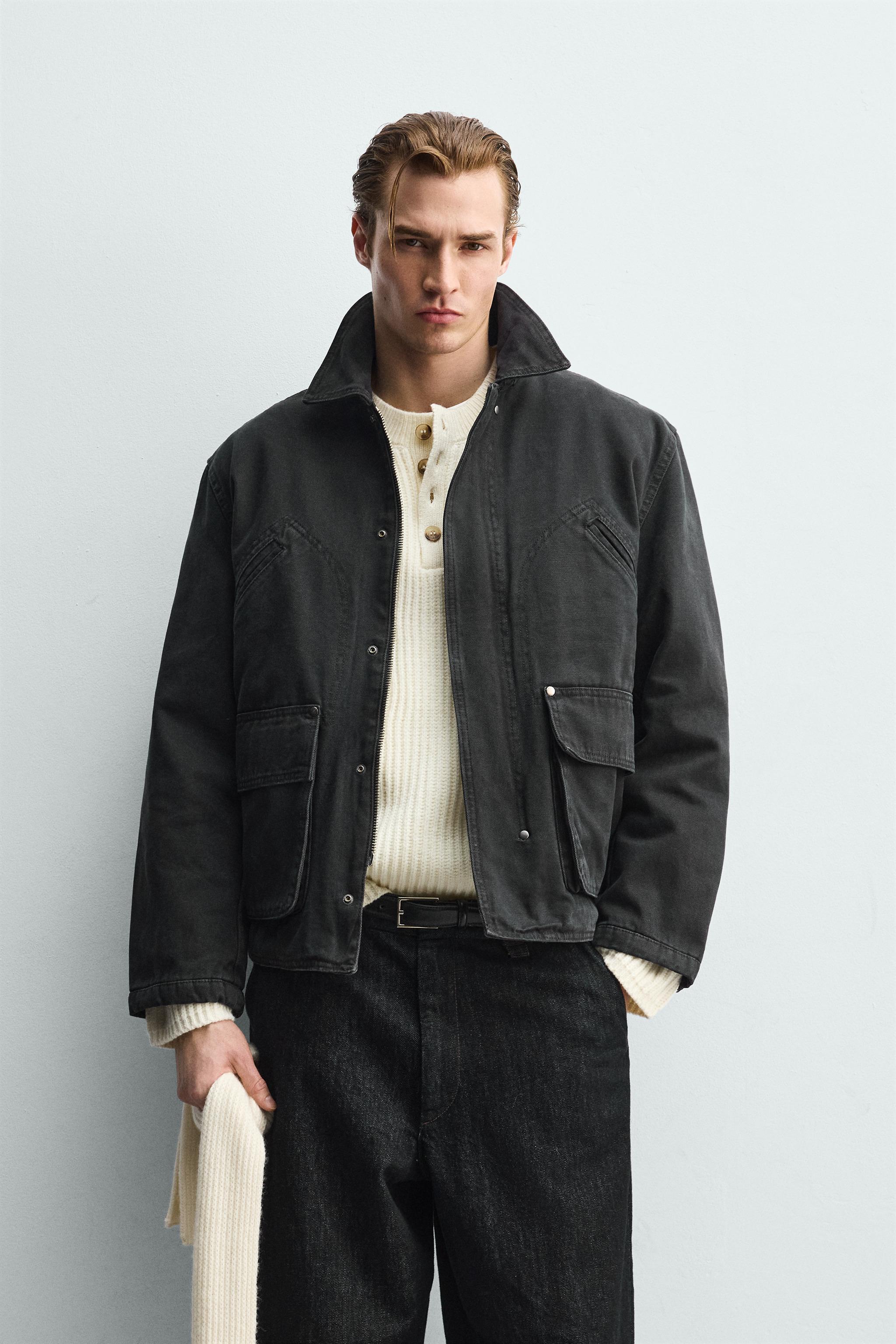 BLOUSON RELAXED FIT EFFET DÉLAVÉ À POCHES