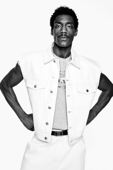 Zara BOXY FIT DENIM VEST WILLY CHAVARRIA X ZARA - Ecru