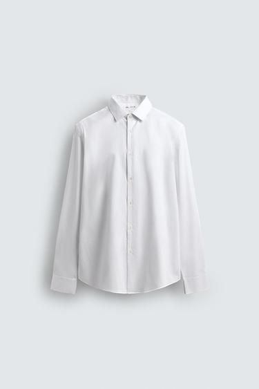 SLIM FIT TEXTURED SHIRT - White by Zara