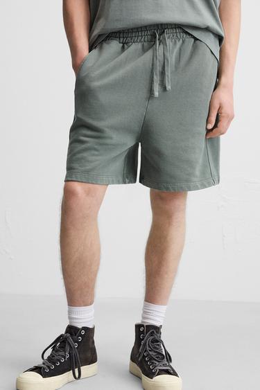 WASHED JOGGER BERMUDA SHORTS - washed green by Zara - Image 4