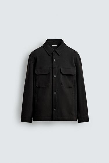 COMFORT TEXTURED OVERSHIRT - Black by Zara