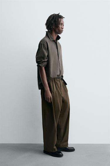 COLOURED DENIM SHIRT - Grey green by Zara - Image 3