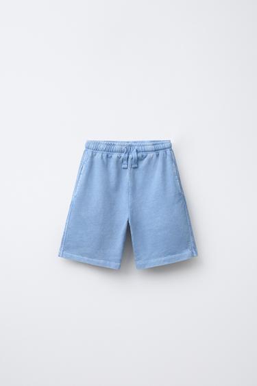 ENSEMBLE TEINT EN PIÈCE T-SHIRT SANS MANCHES ET BERMUDA - Bleu de Zara - Image 3