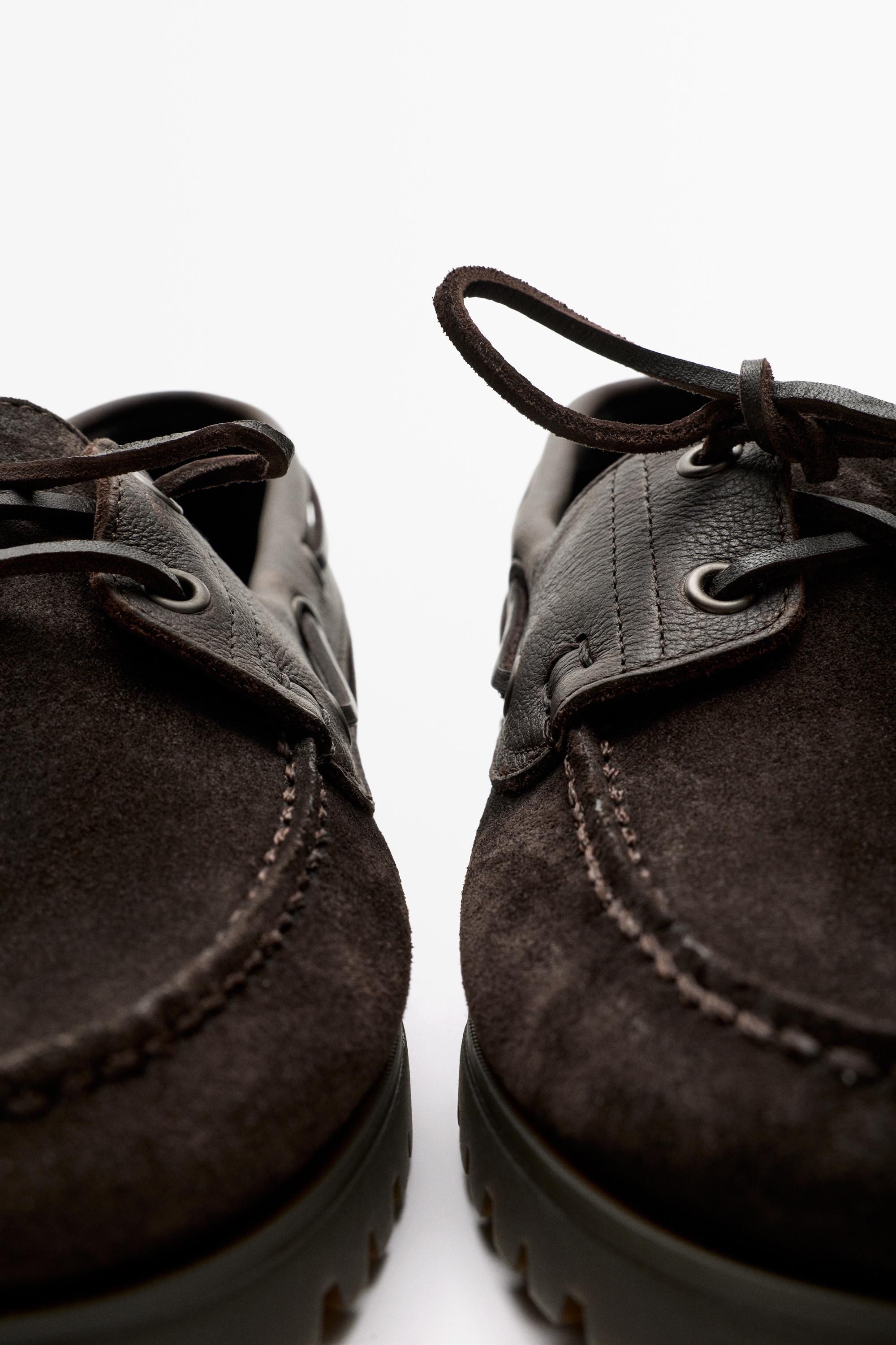 Nappa leather boat shoe