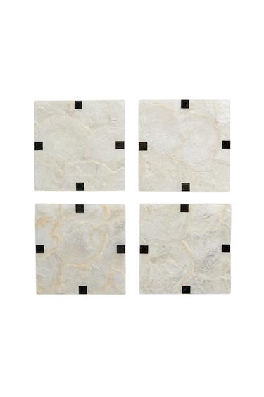 PACK OF MOTHER-OF-PEARL COASTERS (PACK OF 4) - Light beige by Zara
