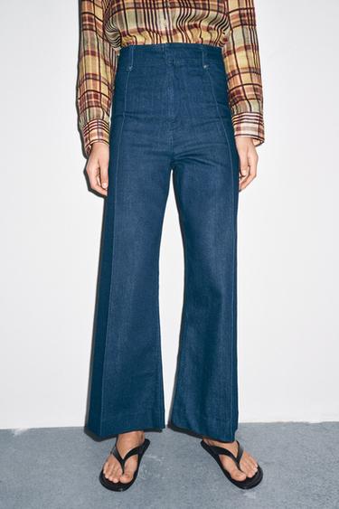 ZW COLLECTION WIDE-LEG HIGH-WAIST JEANS - Blue by Zara