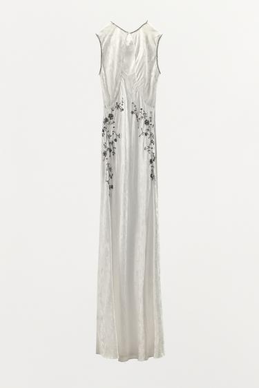 SEQUIN AND BEAD JACQUARD DRESS - ecru-white by Zara - Image 7