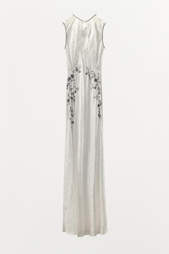 beaded sequin dress zara LIMITED EDITION BEADED SEQUIN MINI DRESS - Silver
