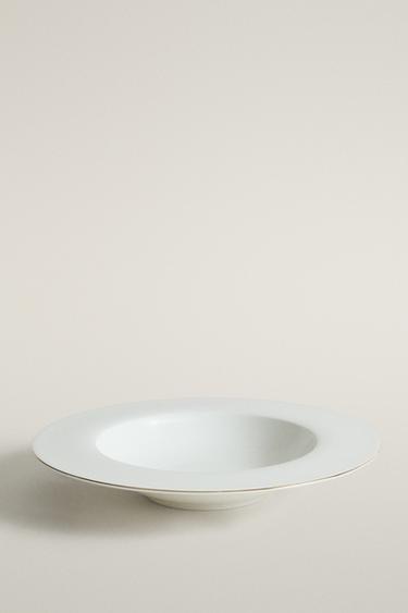 ASSIETTE CREUSE PORCELAINE BONE CHINA BORD - Or de Zara - Image 0