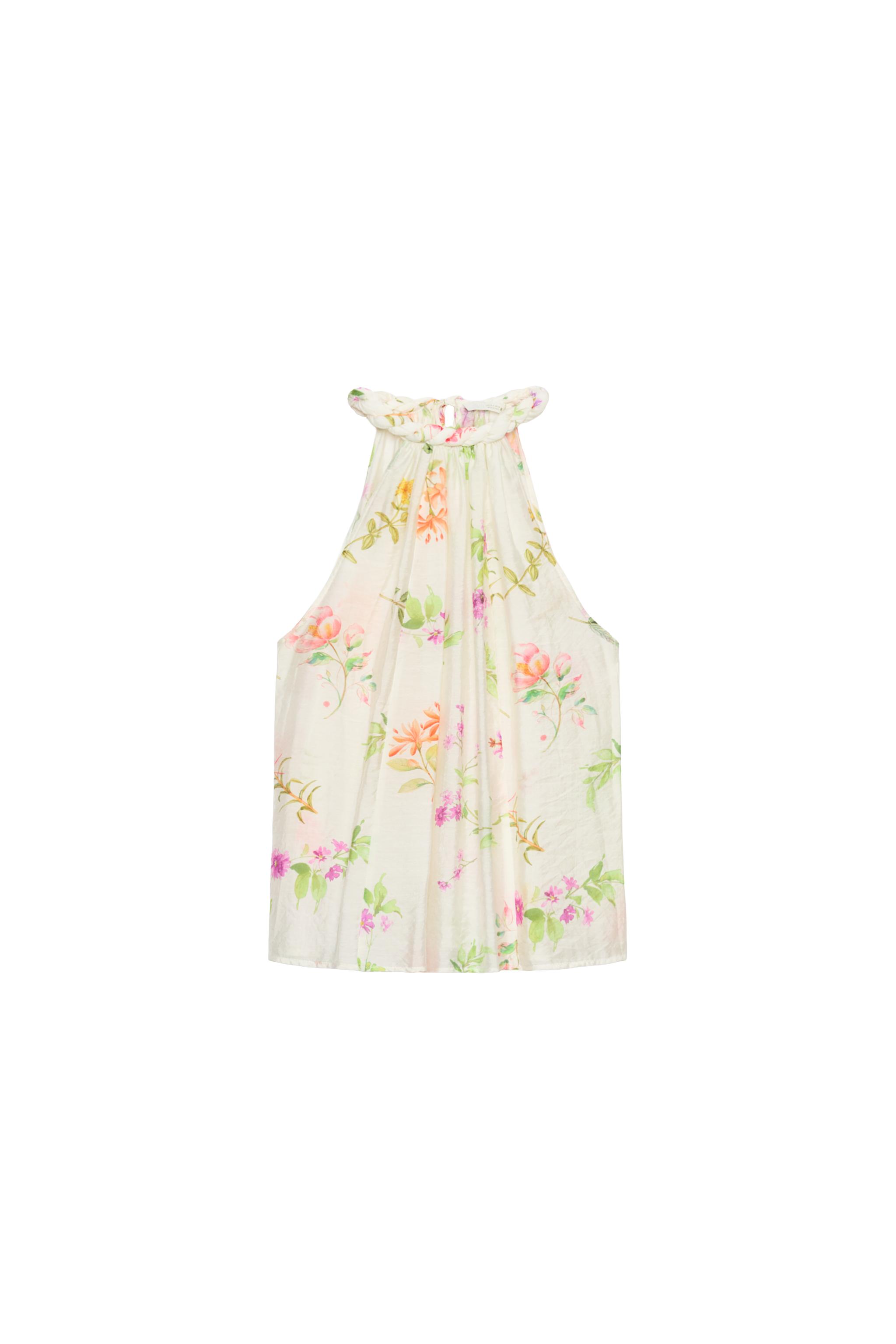 FLORAL PRINT HALTER TOP - Multicolored | ZARA United States