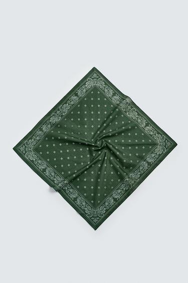 Zara PAISLEY PRINT BANDANA - Green