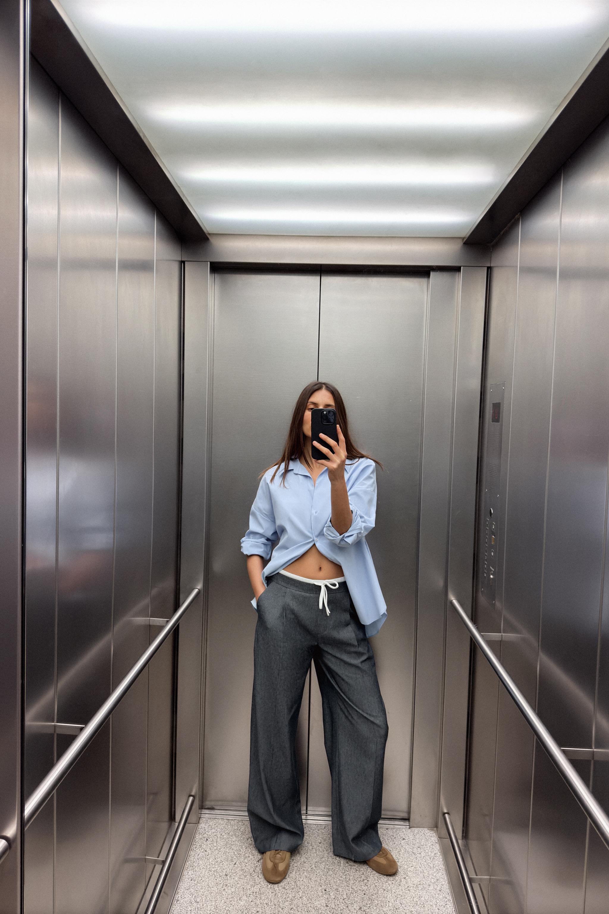 DOUBLE WAIST WIDE LEG PANTS - Black | ZARA United States