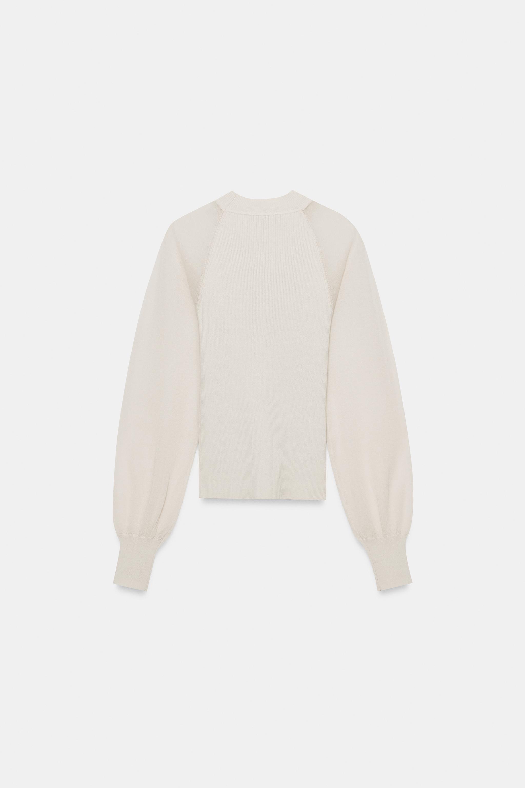 Женские свитеры Zara CONTRAST SLEEVE KNIT JUMPER — фото 6