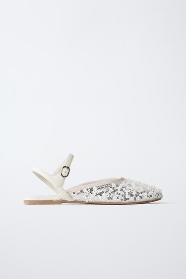 BAILARINA DESTALONADA FANTASÍA PERLAS - Blanco Crudo de Zara