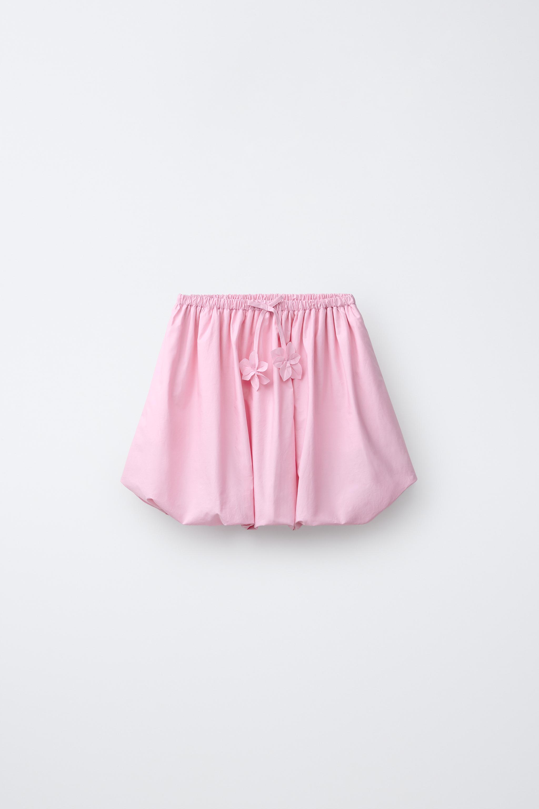 FLORAL BALLOON SKIRT - Pink | ZARA United States