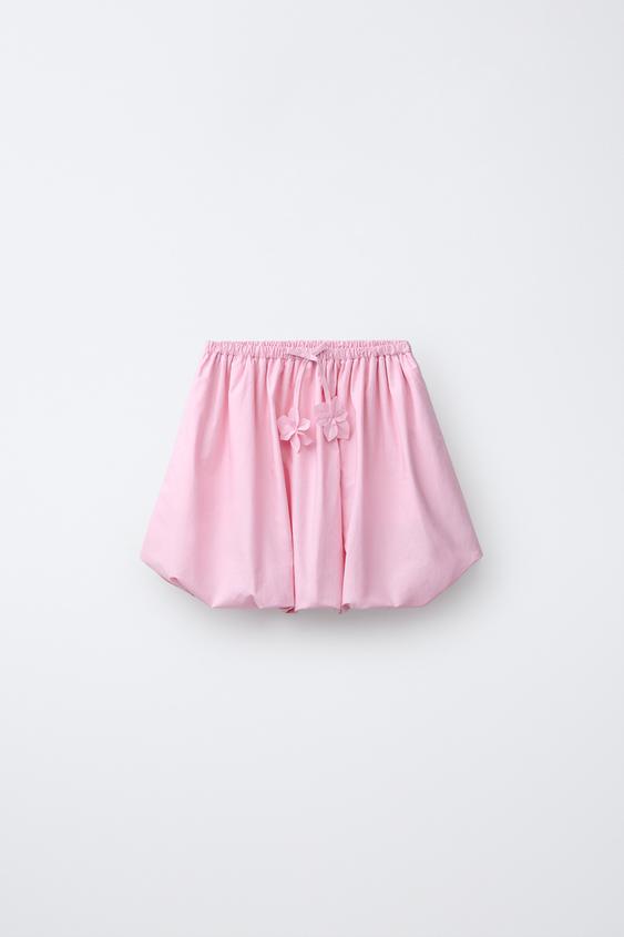 FALDA GLOBO FLORES - Rosa de Zara - Imagen 0
