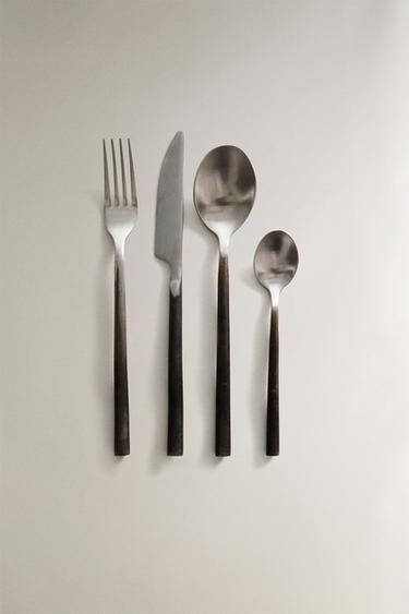 SET CUBIERTOS 4 PIEZAS ACABADO ENVEJECIDO - Negro de Zara