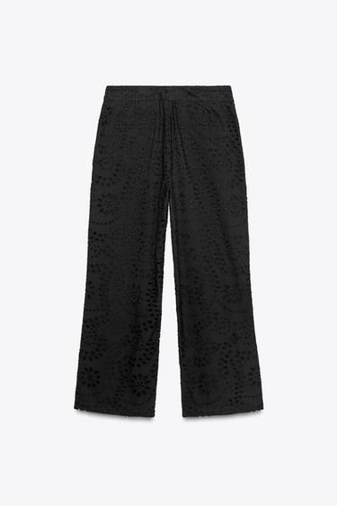 PANTALON BRODERIES AJOURÉES ZW COLLECTION - Noir de Zara - Image 5