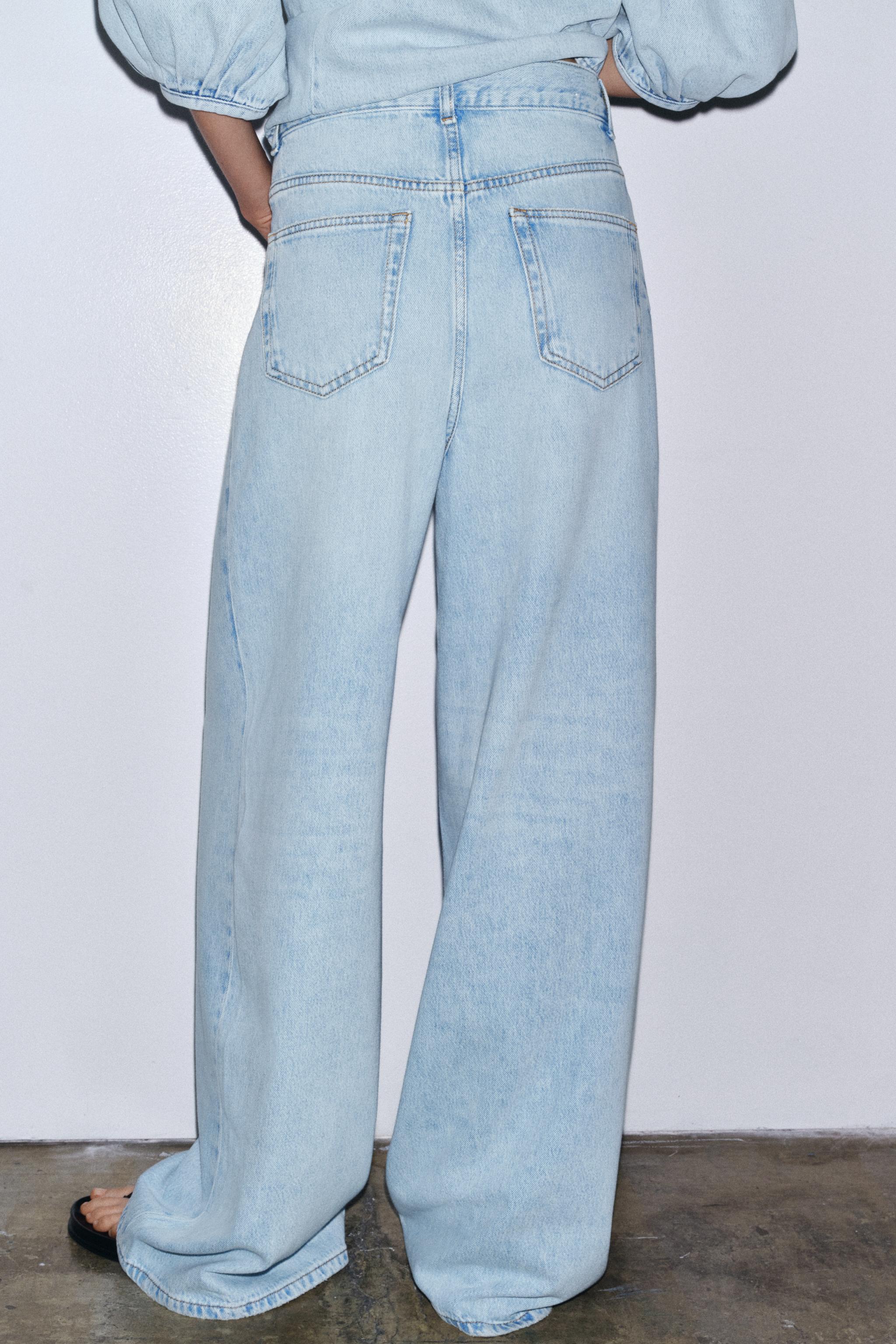 ZW COLLECTION HIGH-WAIST PALAZZO JEANS - Blue | ZARA Spain