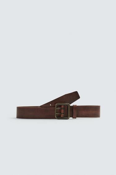 THẮT LƯNG DA HIỆU ỨNG CỔ ĐIỂN - Màu nâu từ Zara
