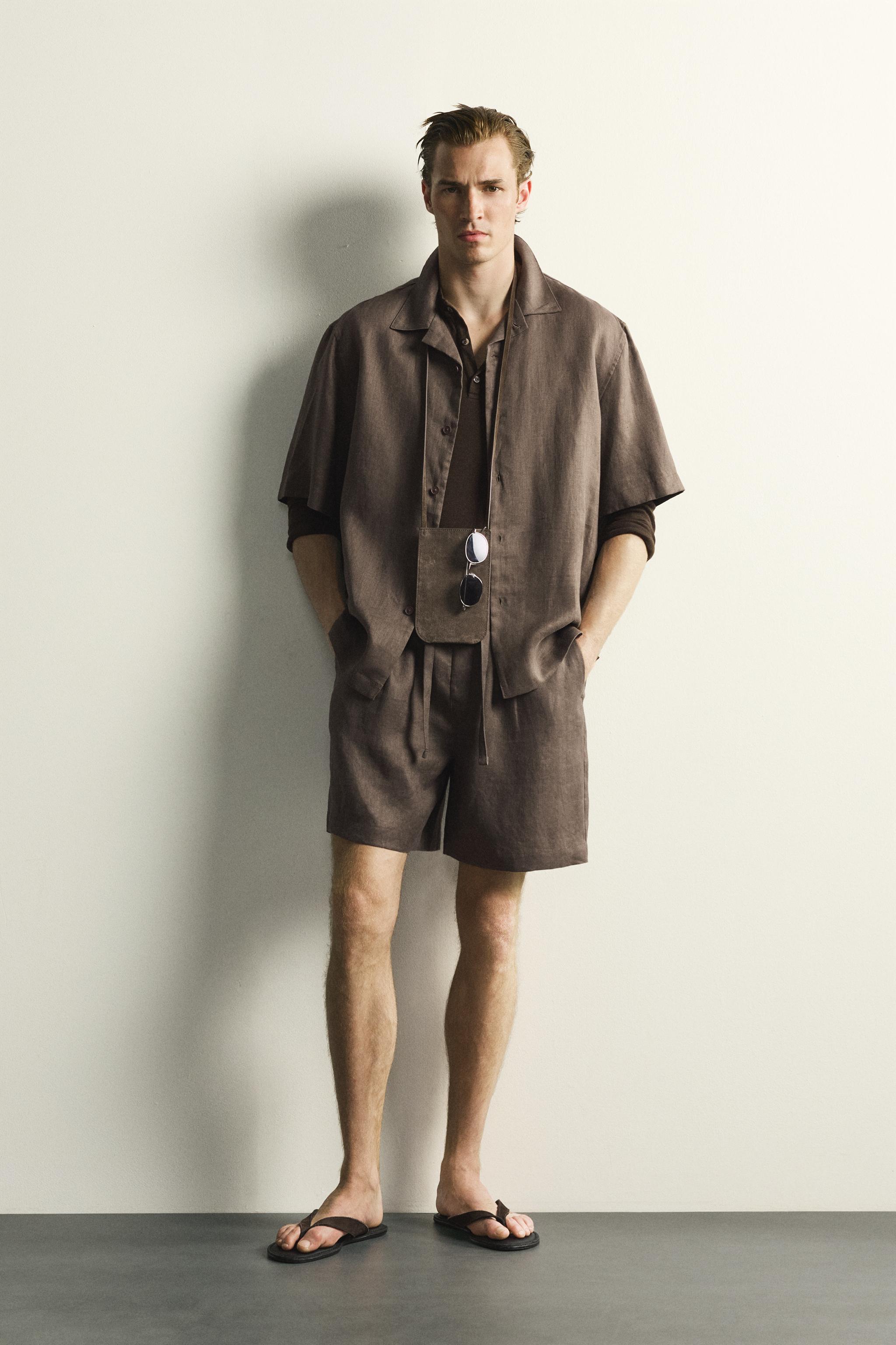 100% LINEN RELAXED FIT SHORTS