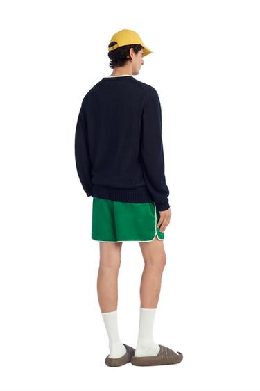 RELAXED FIT 100% LINEN JUMPER - Navy blue by Zara - Image 1