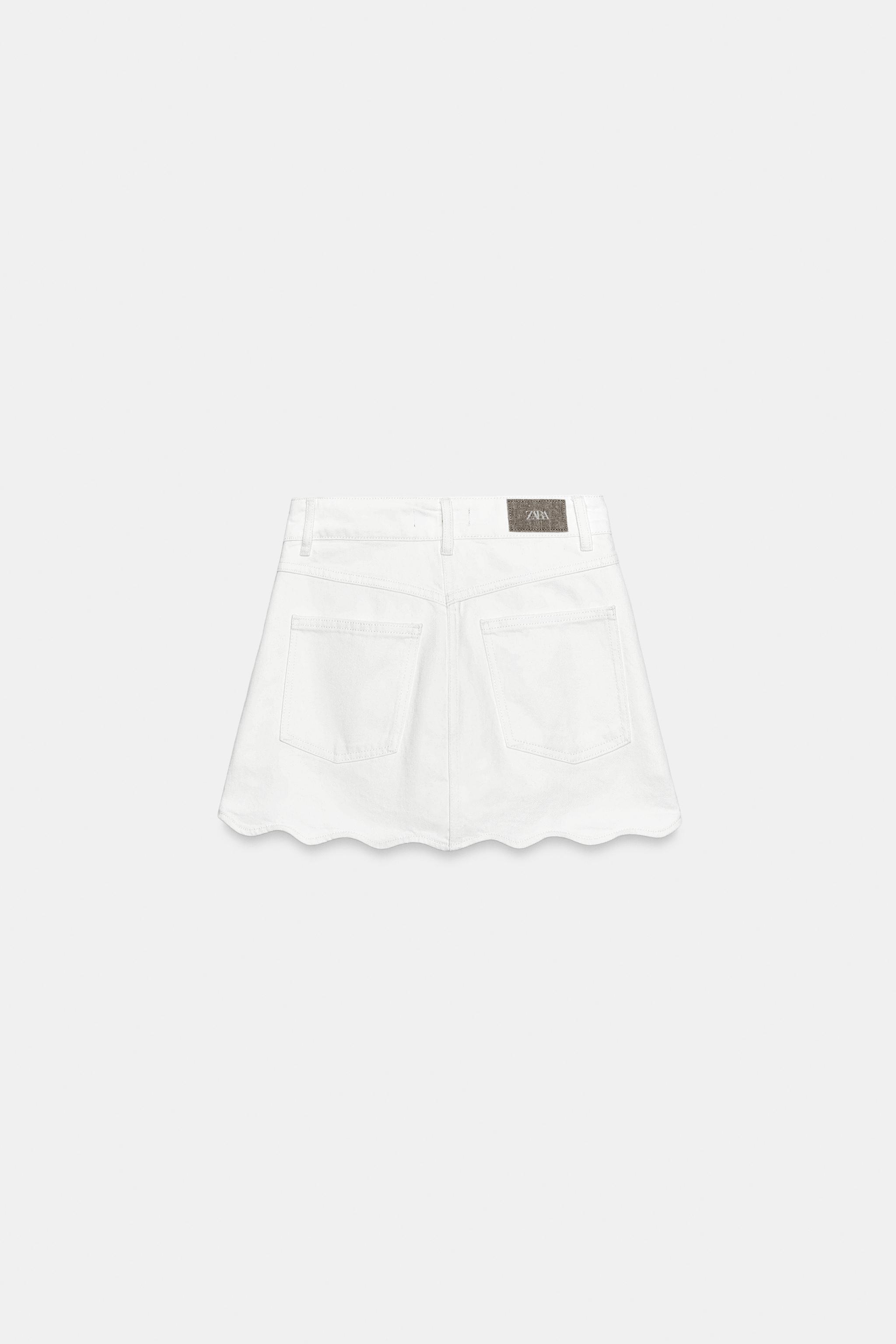 Женские юбки Zara Z1975 DENIM SKORT WITH WAVY HEM — фото 10