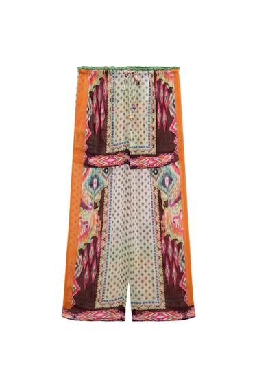 PRINTED FLOWING TROUSERS