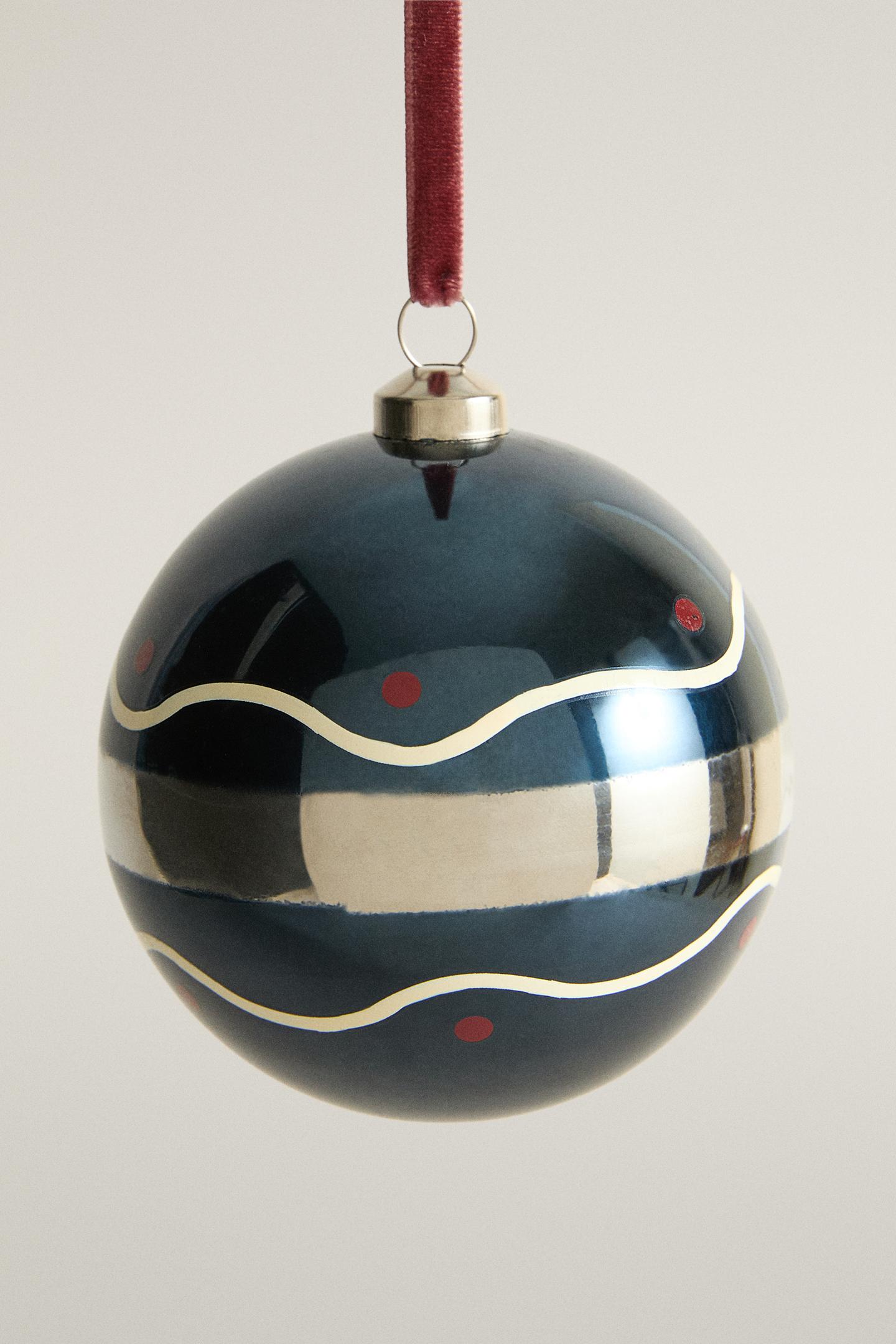 Ёлочные украшения Zara Wavy Stripe Christmas Tree Decoration, цвет: Светлый синий — фото 1