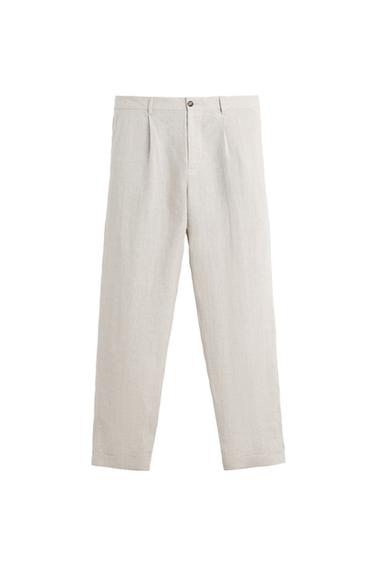 CALÇA DE TRAJE 100% LINHO - Areia da Zara
