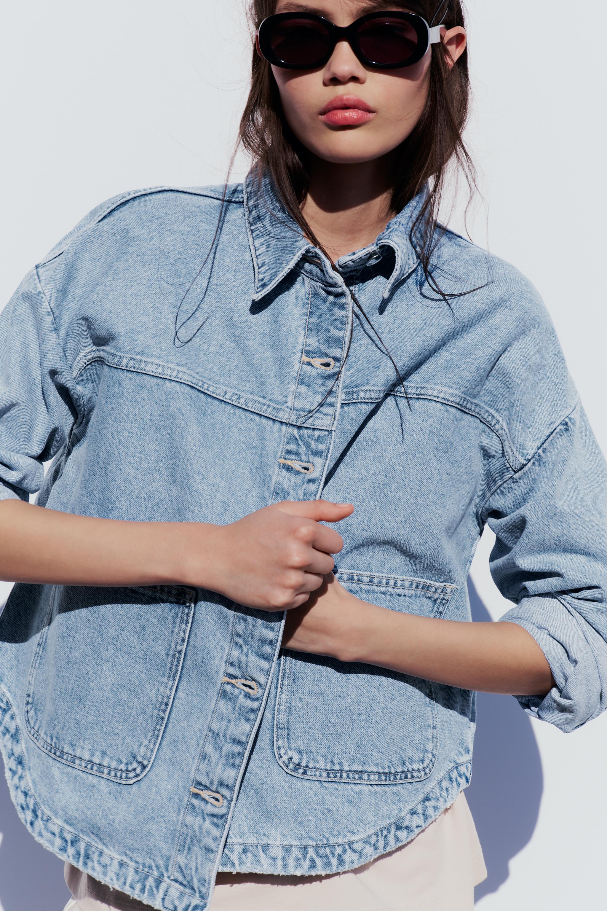 Distressed denim jacket zara best sale