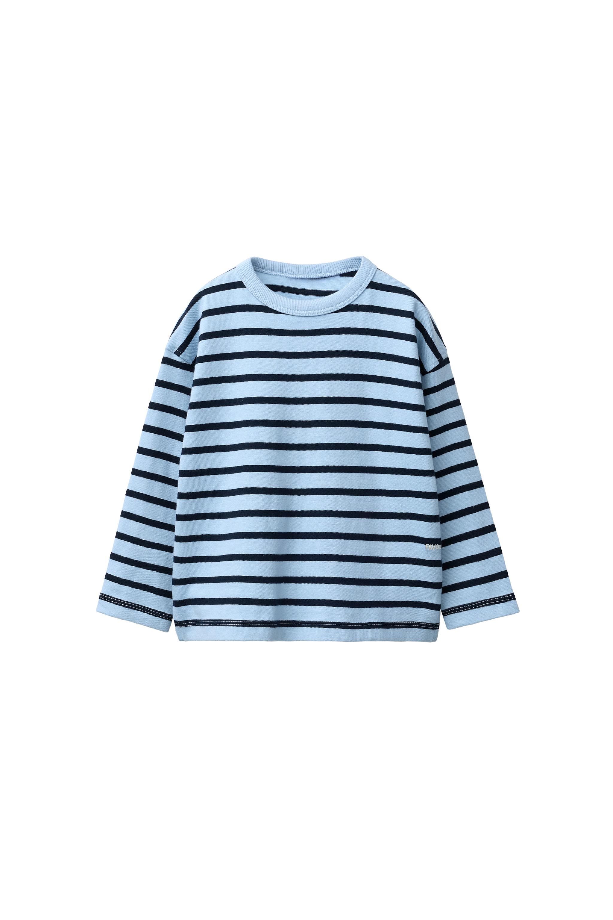 EMBROIDERED TEXT STRIPED T-SHIRT - Blue / Indigo | ZARA United States