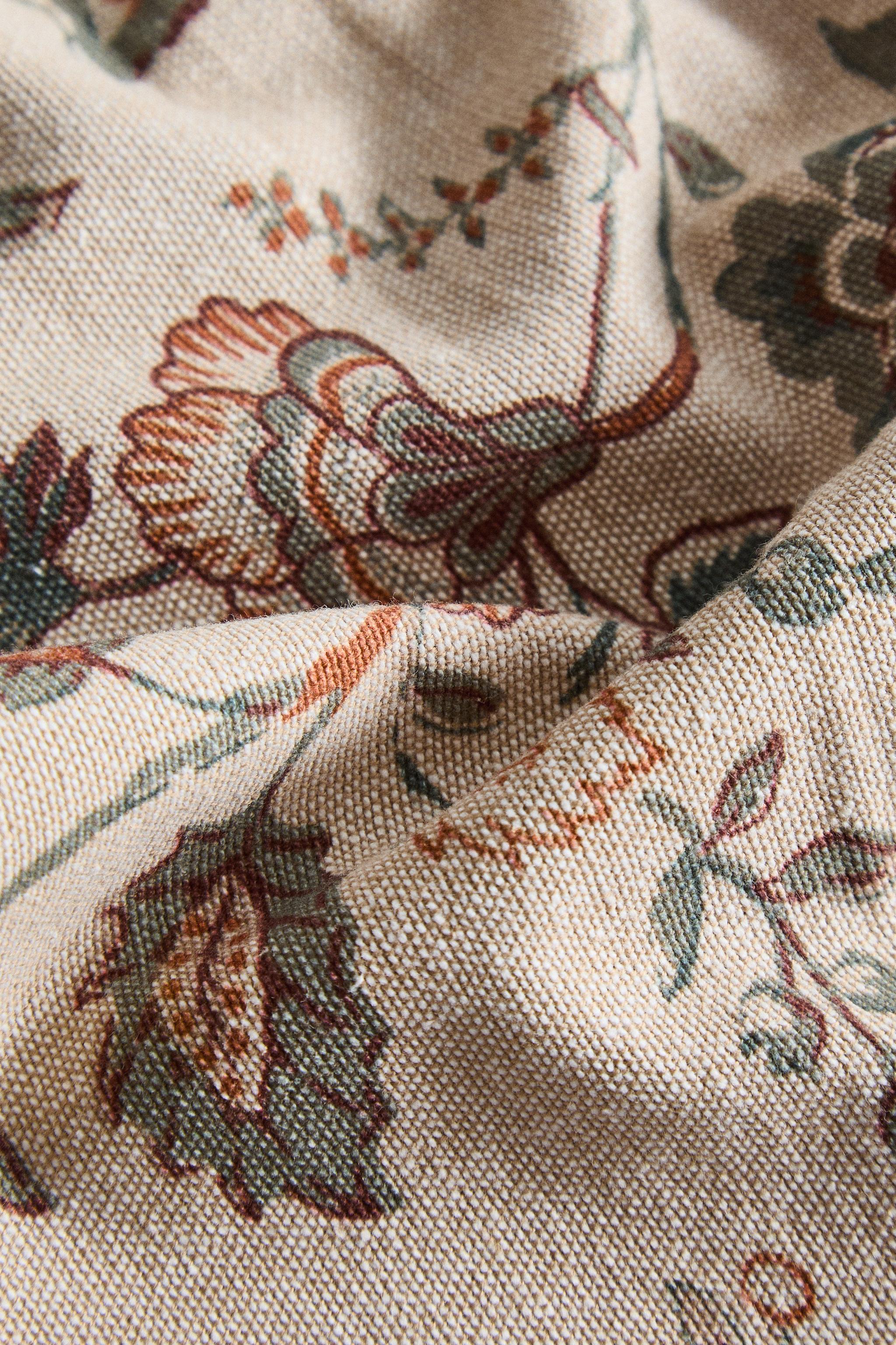 LOT DE SERVIETTES DE TABLE IMPRIMÉ FLEURS ET SURPIQÛRE (LOT DE 2)