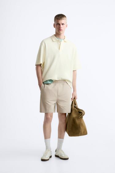 BERMUDA DE JOGGING HEAVY WEIGHT - Marron clair de Zara - Image 0