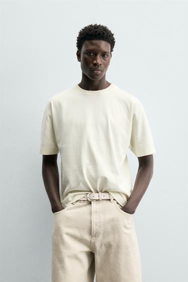 HEAVYWEIGHT BOXY FIT T-SHIRT - Vanilla by Zara