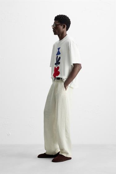 T-SHIRT À PIÈCES GÉOMÉTRIQUES - Blanc de Zara - Image 3