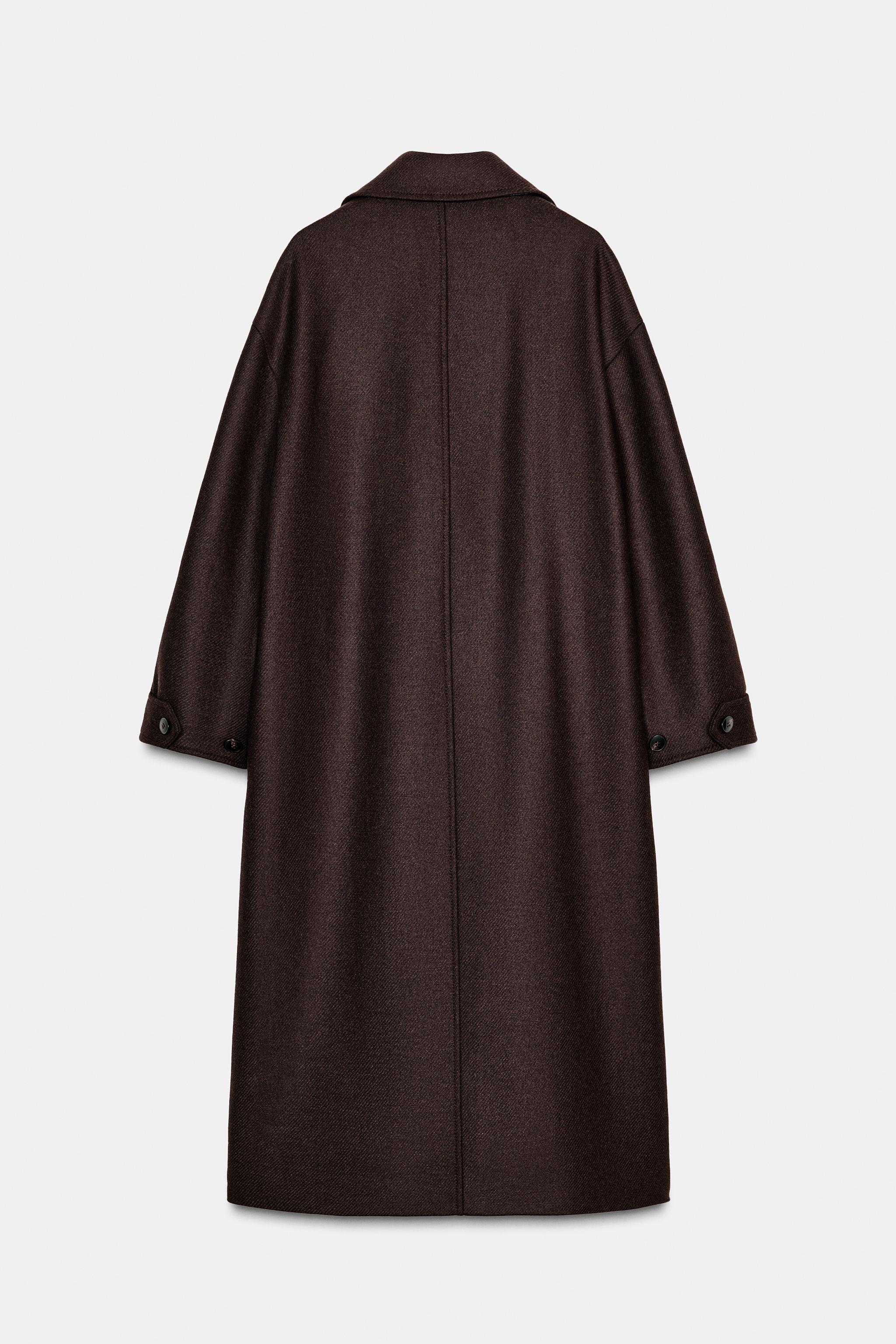 FAUX LEATHER COLLAR COAT