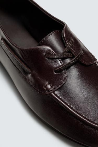 LEATHER DECK SHOES WITH VIBRAM® SOLE AARON LEVINE X ZARA - Brown by Zara - Image 5