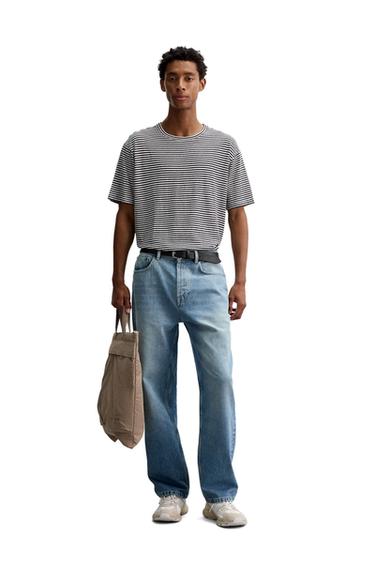 COTTON - LINEN STRIPED T-SHIRT - Stripes by Zara