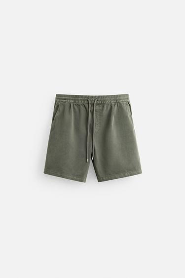 WASHED RELAXED FIT BERMUDA SHORTS - GREENISH by Zara - Image 5